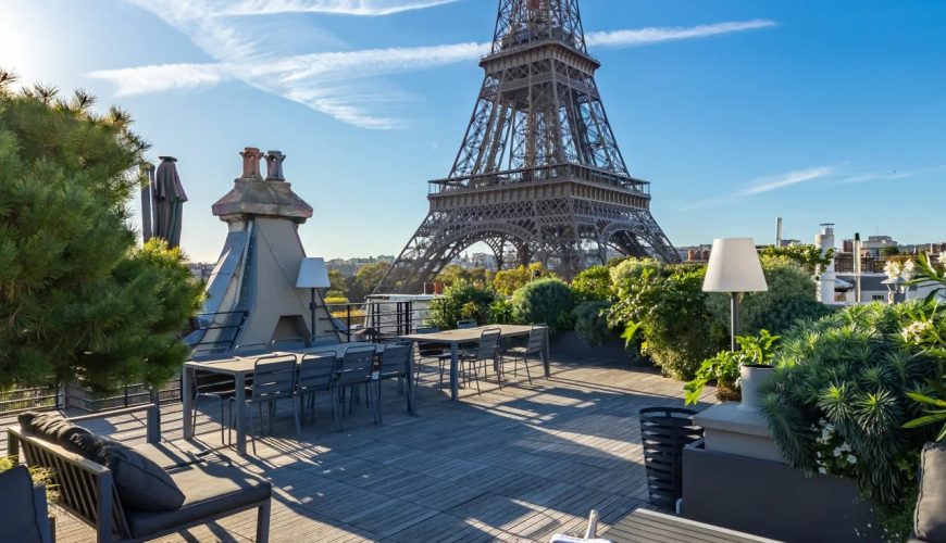 Rooftop Eiffel Tower Paris luxury apartment